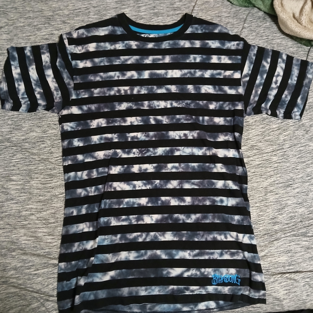 Billabong Black and Blue Striped Tee
